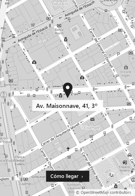 Mapa de la ubicación del despacho en Av. Maisonnave 41, Alicante
